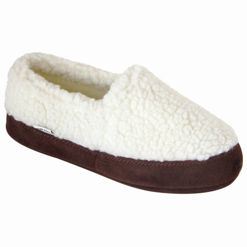 Polar Feet Kids' Perfect Mocs White Berber Slippers For Edema And Swollen Feet