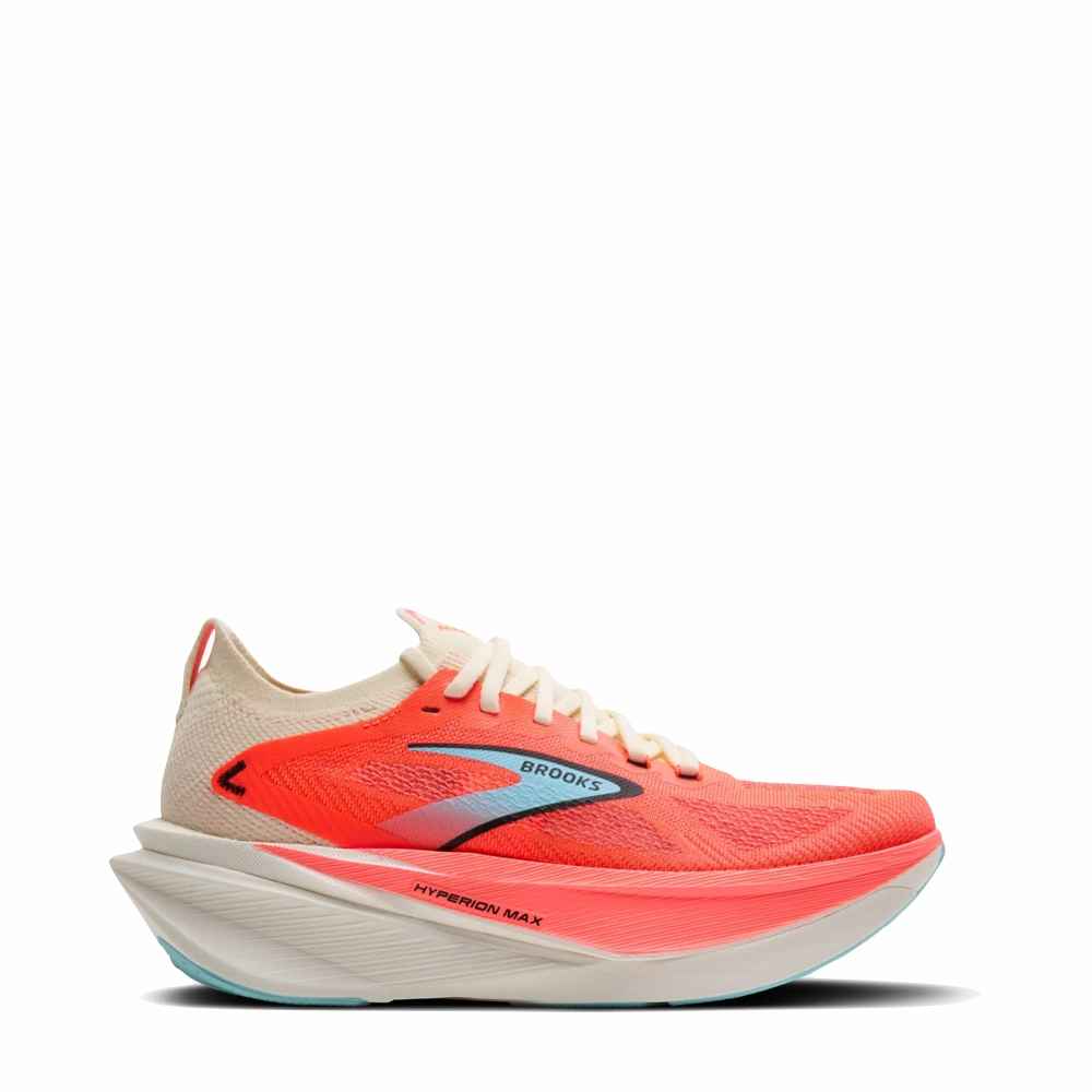 Brooks Women's Hyperion Max 3 Sneaker in Coconut/Fiery Coral Best Cross Training Shoes For Wide Flat Feet
