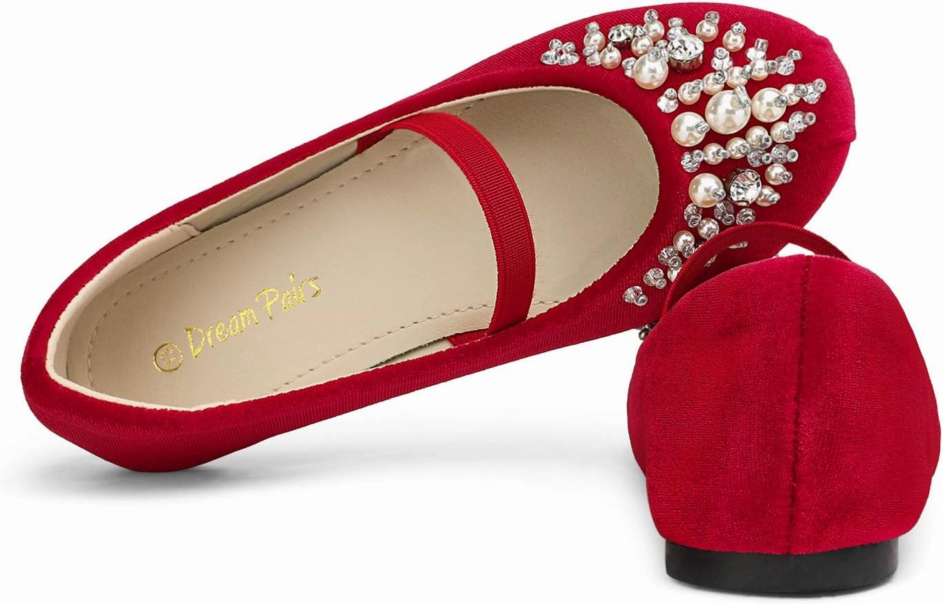 DREAM PAIRS Girls Ballet Flats Flower Shoes Mary Jane Ballerina Flat Dress Shoes for Daily/Wedding/Party Asics Race Running Shoes