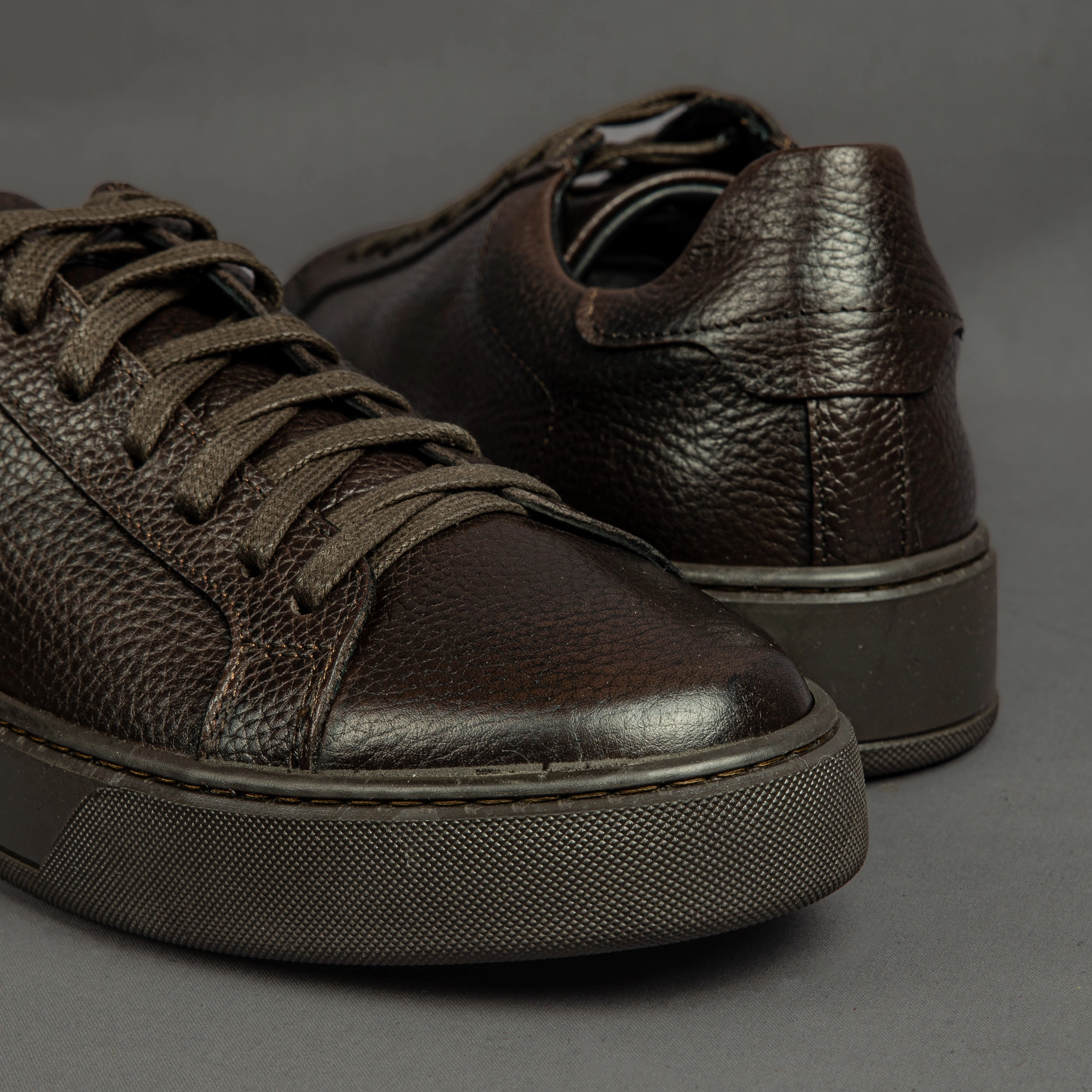 Chunky Leather Derby Shoes SN18 Brown