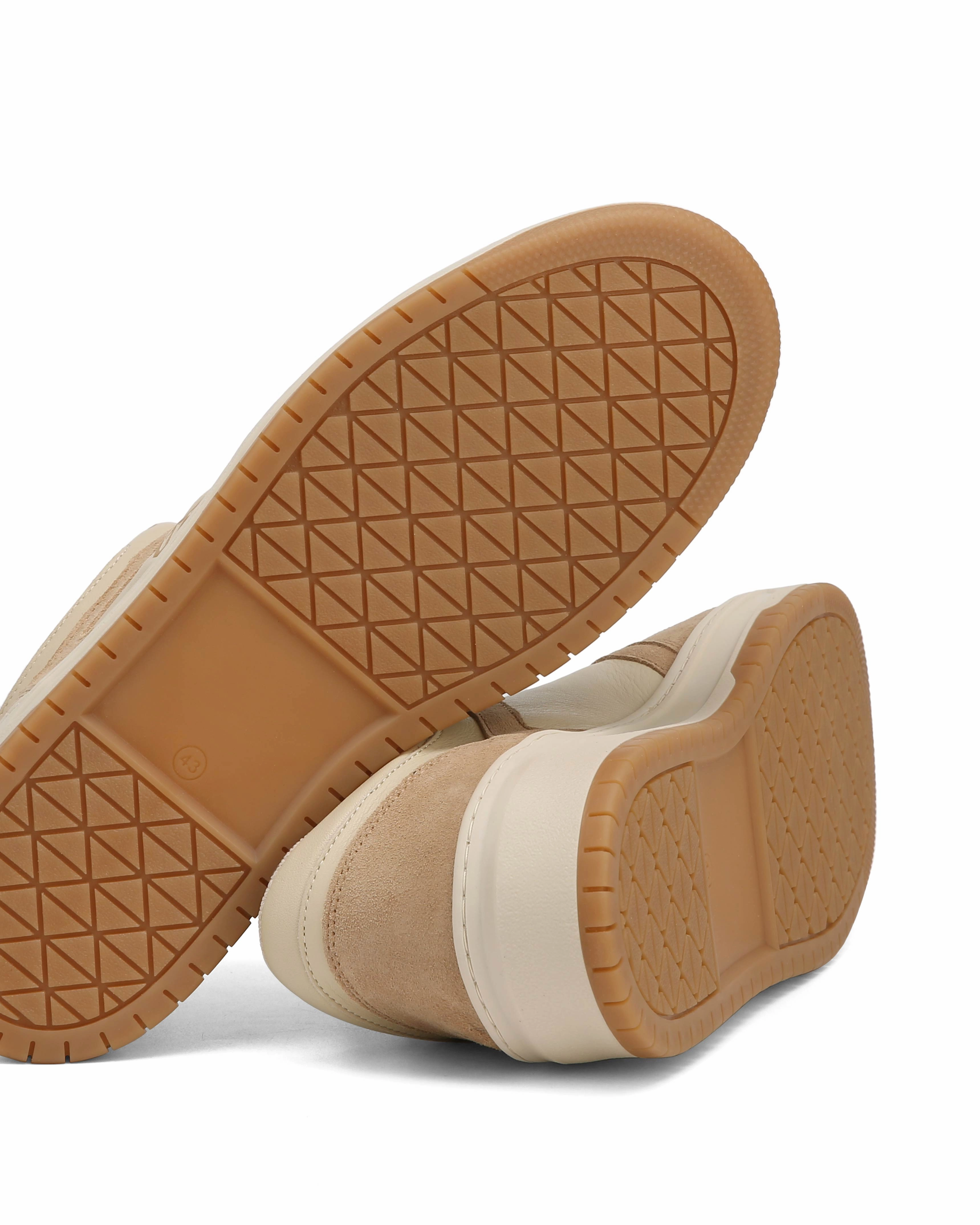 CM-01 Bone Leather / Taupe Cow Suede Combo Heritage Oxford Grey