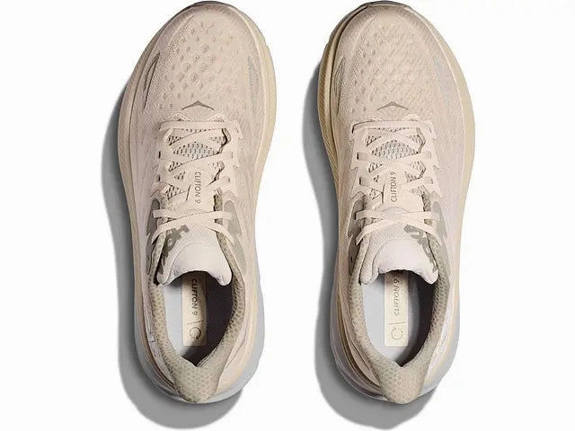 Hoka Mens Clifton 9 Wide- Oat Milk/Barley (1132210-OKB) For Walking Best Traveling
