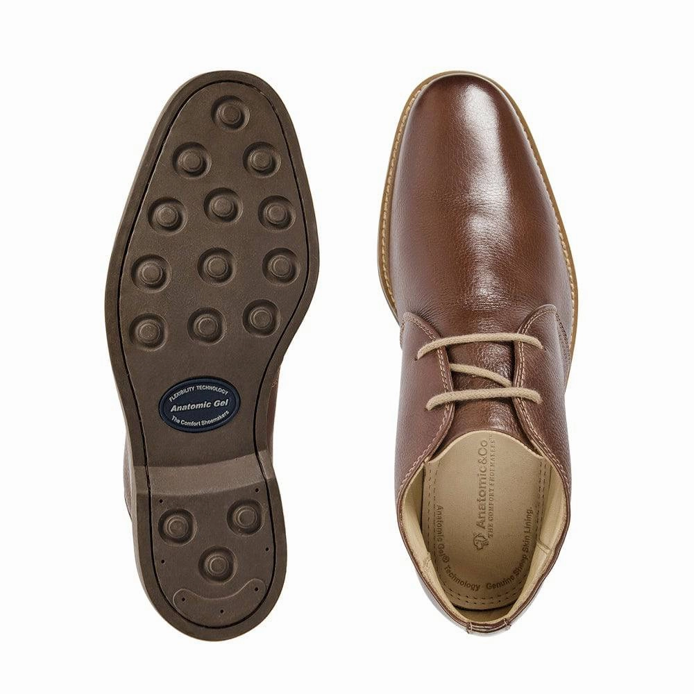 Anatomic Colorado Mens Pinhao Brown Leather Lace Up Ankle Boots Boots For Midi Dresses