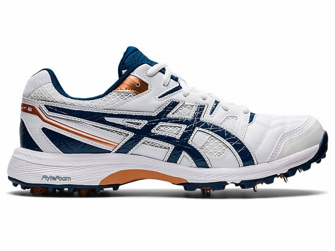 Asics Men's Gel Gully 6 Cricket Shoe - White/Mako Blue Asics Golf Shoes Clearance