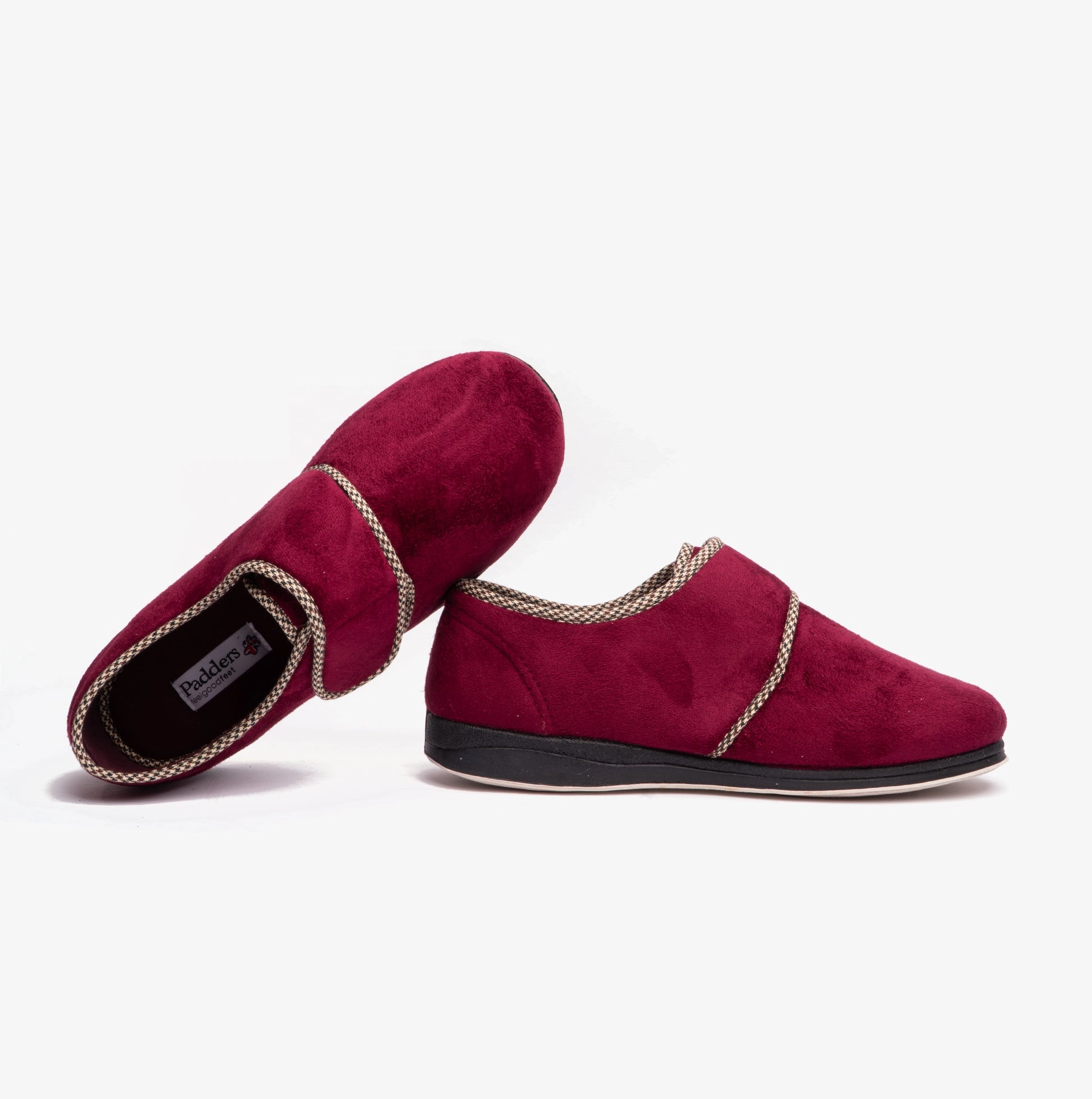 Padders HARRY (G Fit) Mens Slippers Burgundy Zigzagger Slippers