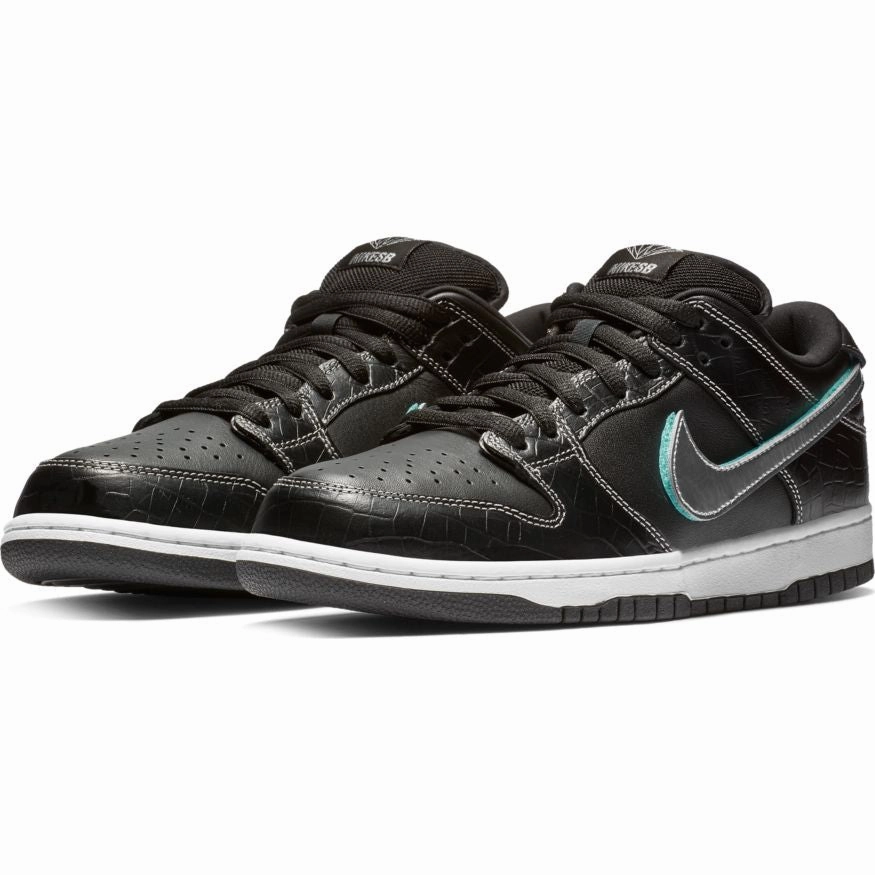 Best Nike Running Shoes Nike SB - Diamond Dunk Low Pro OG QS Shoes - Black / Chrome / Tropical Twist