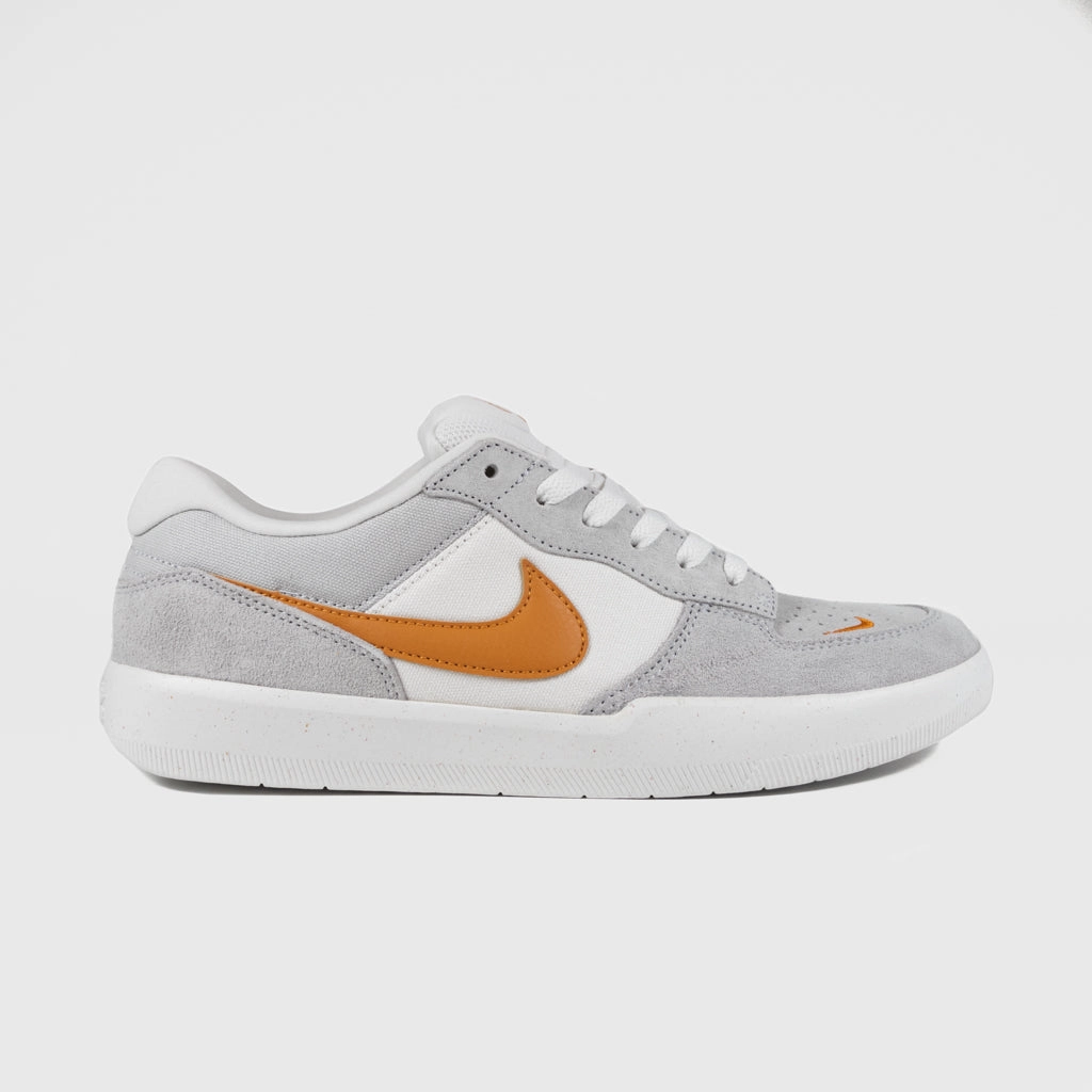 Nike SB - Force 58 Shoes - Platinum Tint / Monarch - Wolf Grey - Summit White Leather Nike Tennis Shoes