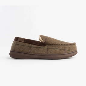 Boo Slippers Jo & Joe GLENCOE Mens Tartan Slippers Brown