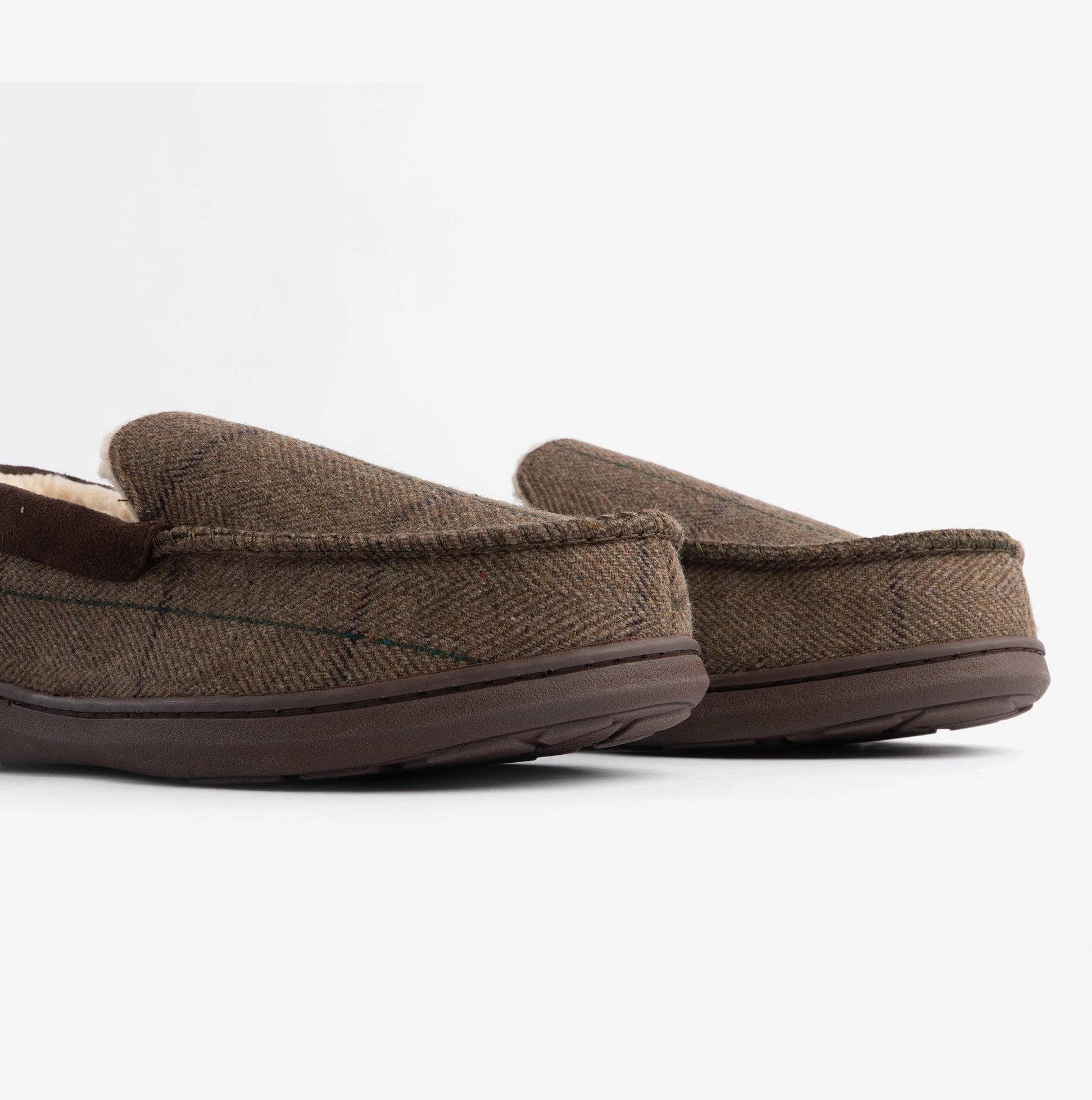 Desinger Slides Jo & Joe GLENCOE Mens Tartan Slippers Brown