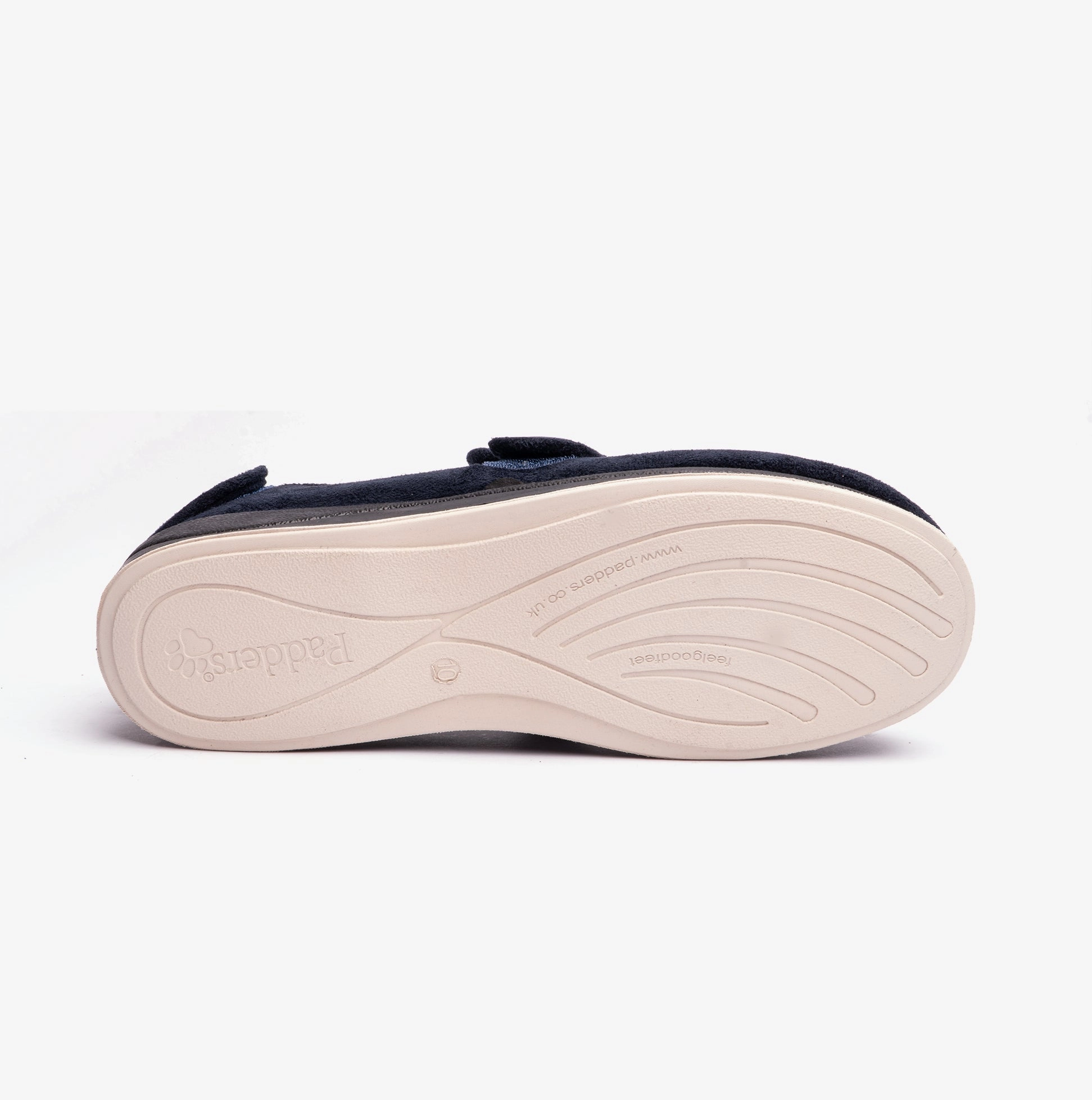 Padders WRAP Mens (G Fit) Easy Access Slippers Navy House Slippers For Guests