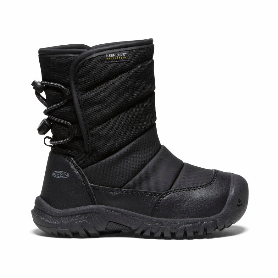 Little Kids' Puffrider Waterproof Winter Boot  |  Black/Steel Grey Youth Columbia Snow Boots