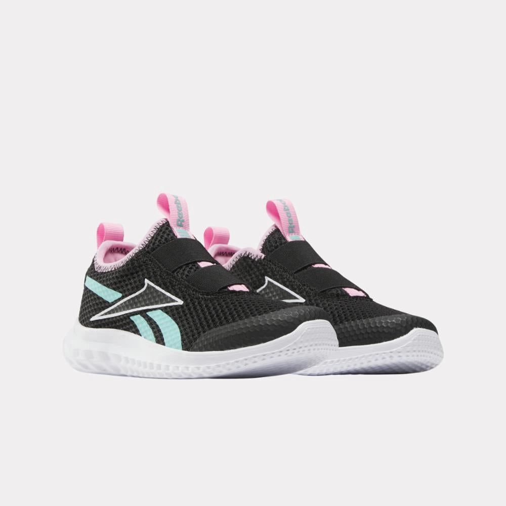 Run 70s 2.0 Lifestyle Tennis Shoes Reebok Footwear Kids Rush Runner Slip-On Shoes - Pre-School BLACK/AIAQUA/ASTROROSE