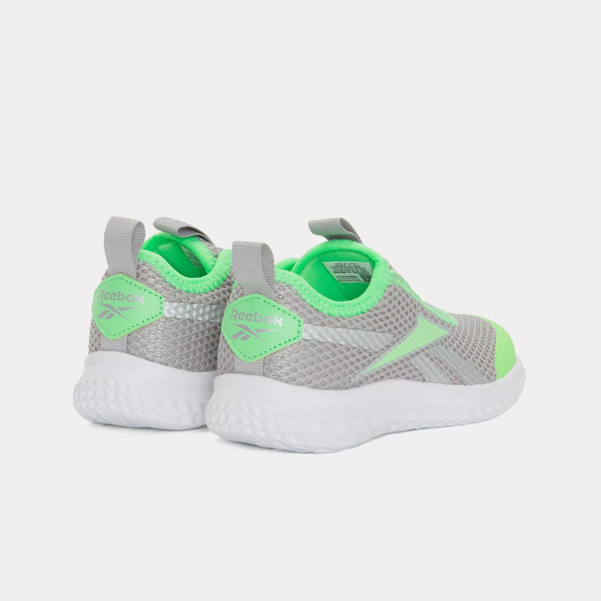 Running Shoes Fit Reebok Footwear Kids Rush Runner Slip-On Shoes  Pre-School GREY2/SOLARLIME/SILVERMET