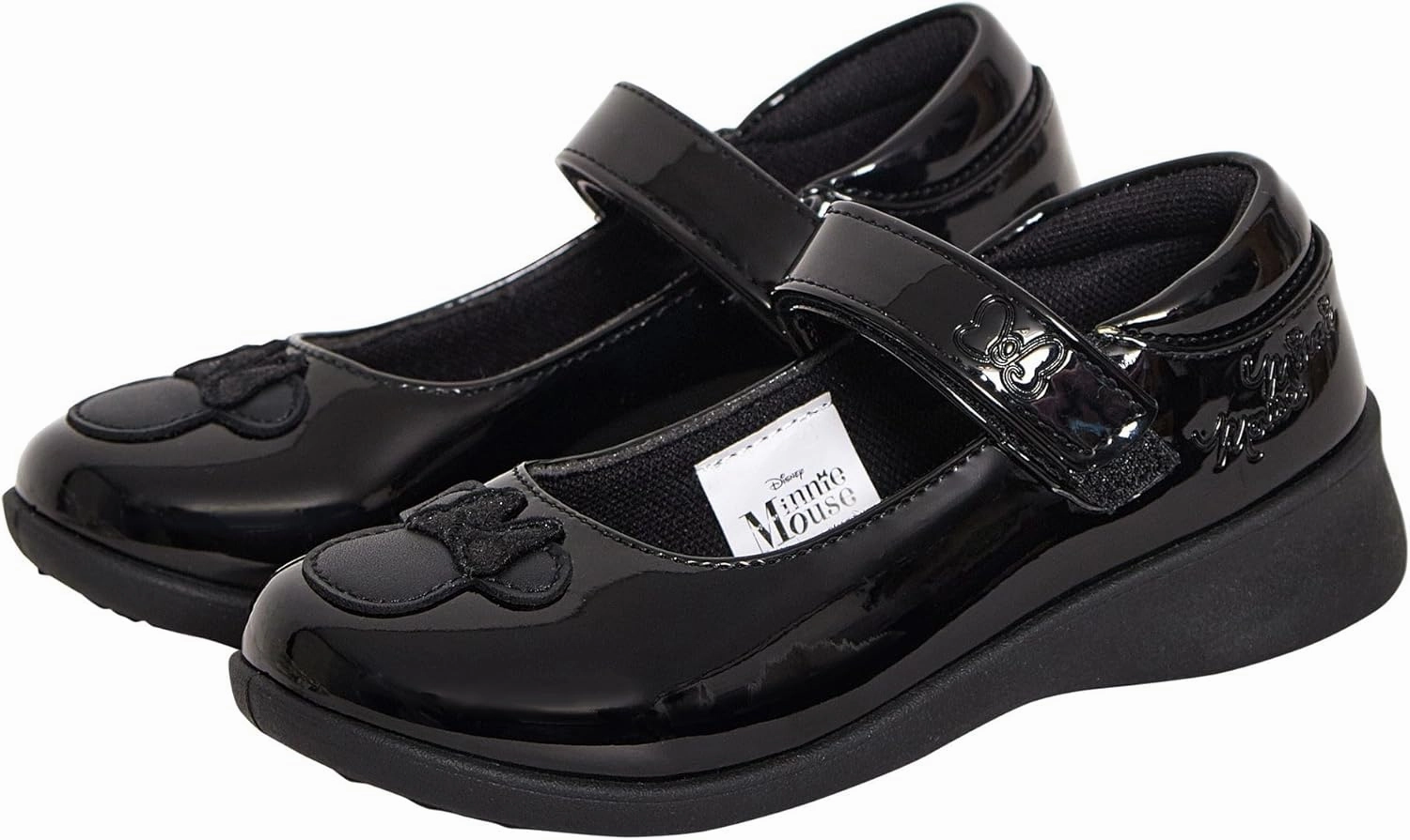 Asics Shoes On Feet Disney Girls Minnie Mouse School Shoes Kids Black Patent Party Shoes with Easy Closure