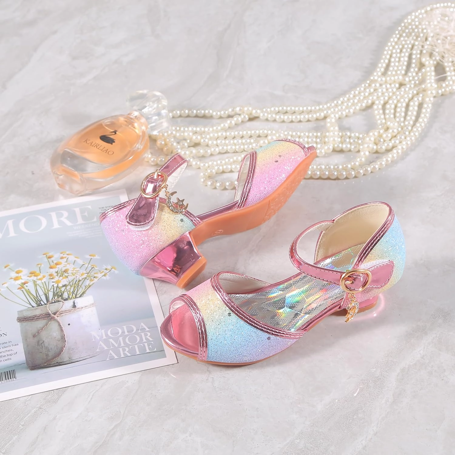 Girls Mary Jane Glitter Wedding Party Dress Shoes Princess Flower Strap Shoes Asics Tiger Soccer Shoes