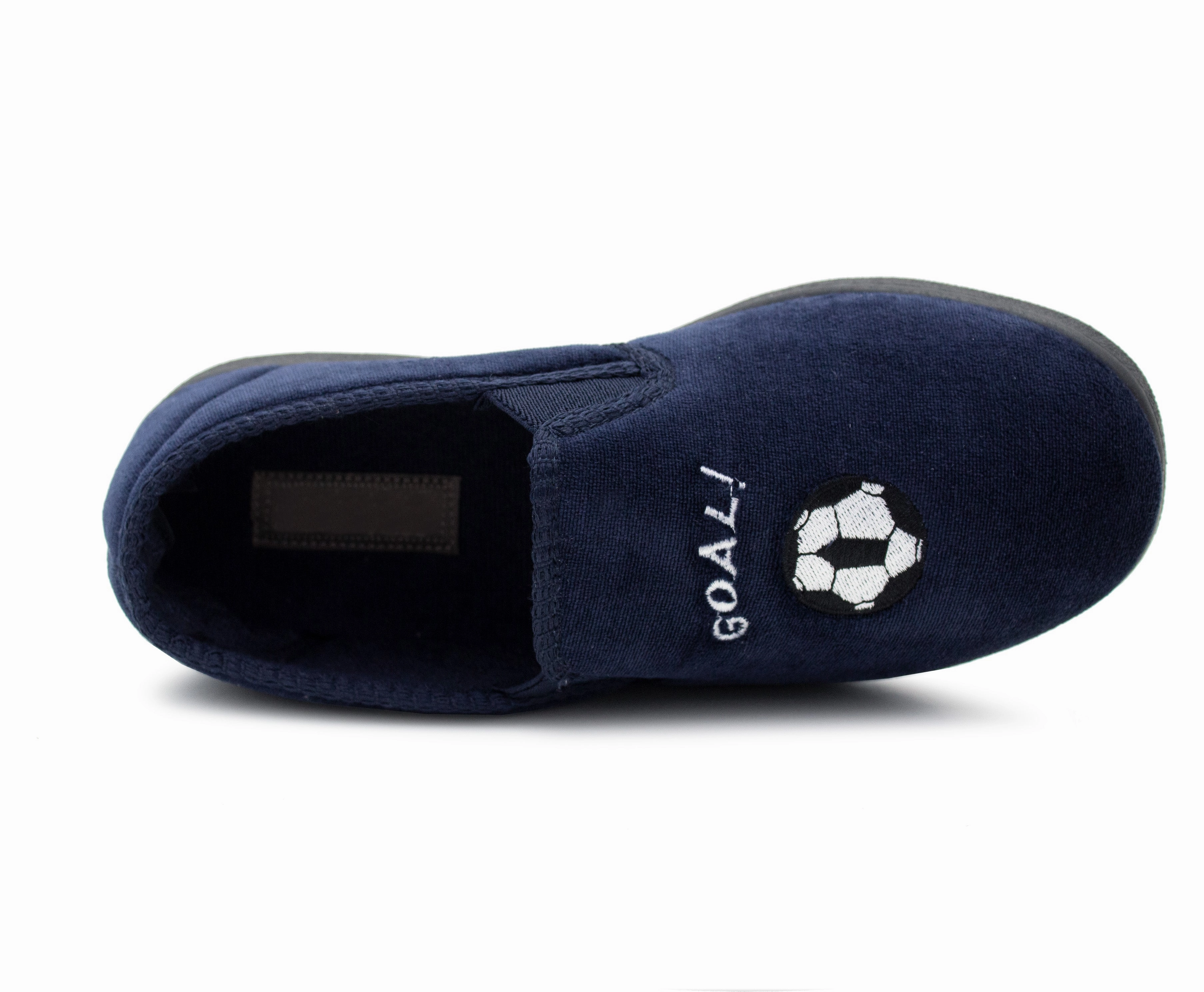 Lv Slippers Boys Football Slippers Goal Slip On Novelty Youth Kids Elastic House Shoes Navy