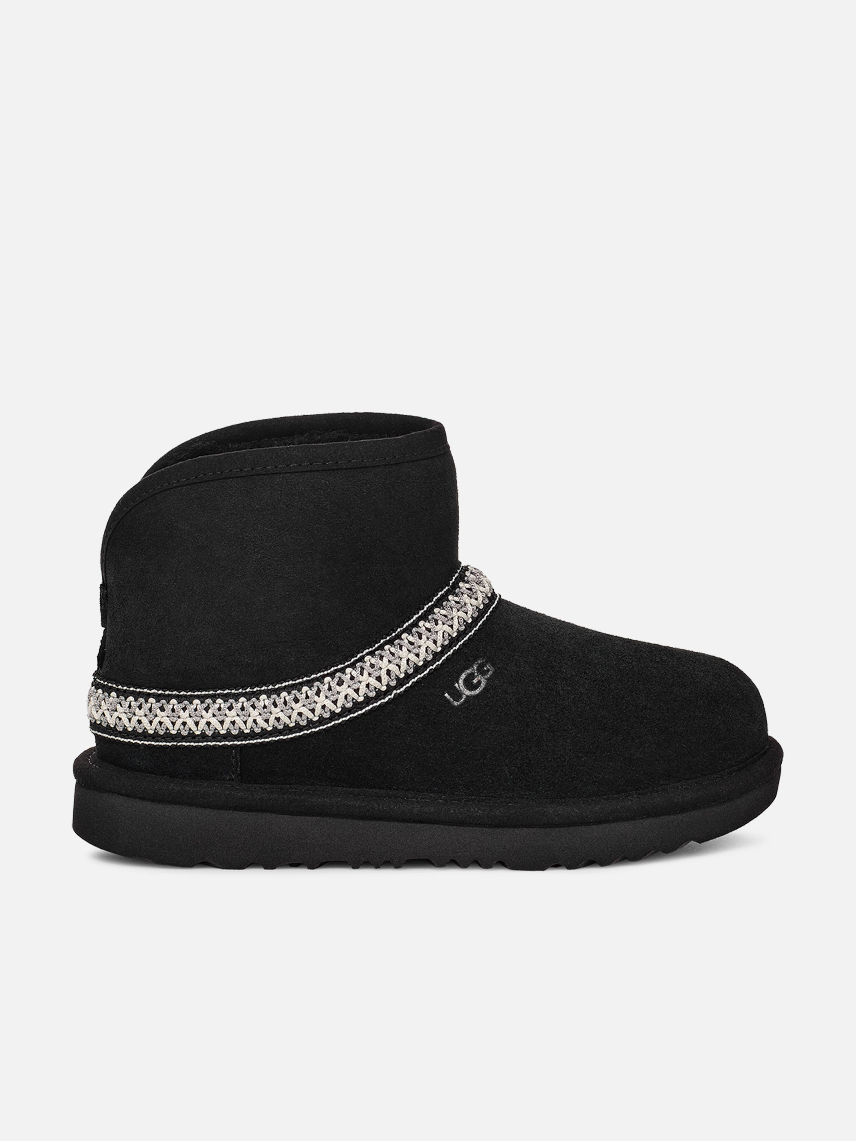 UGG Kids Classic Mini Crescent Boots in Black Best Boots For Cops