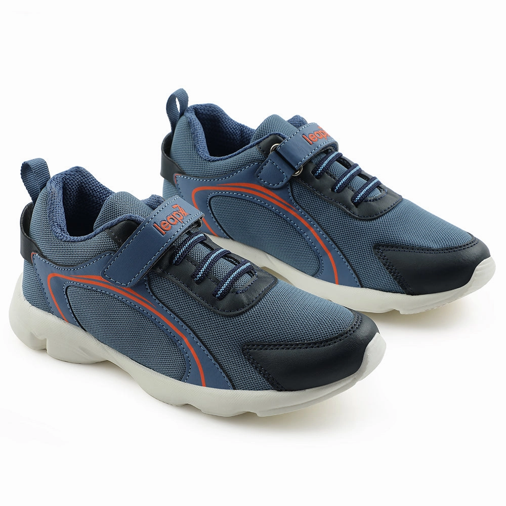 Leap7x Blue Non Lacing Sports Running Shoes For Kids KSN 670V By Liberty Running Shoes Outside