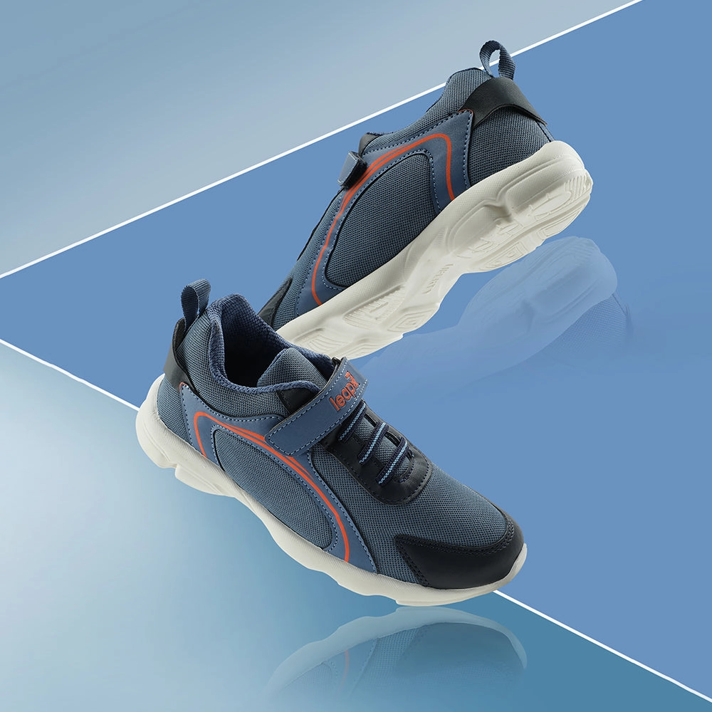 Best Running Shoe With Wide Toe Box Leap7x Blue Non Lacing Sports Running Shoes For Kids KSN 670V By Liberty