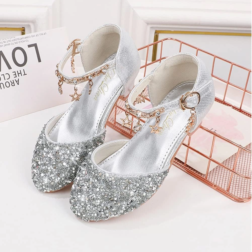 Good Asics Volleyball Shoes ChuLian Little Kids Girls Dress Pumps Glitter Sequins Princess Low Heels Princess Dress Shoes Party Dance Shoes Rhinestone Sandals