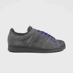 Adidas Skateboarding - Superstar ADV Shoes - Carbon / Carbon / Collegiate Purple Skate Shoes From The 80s
