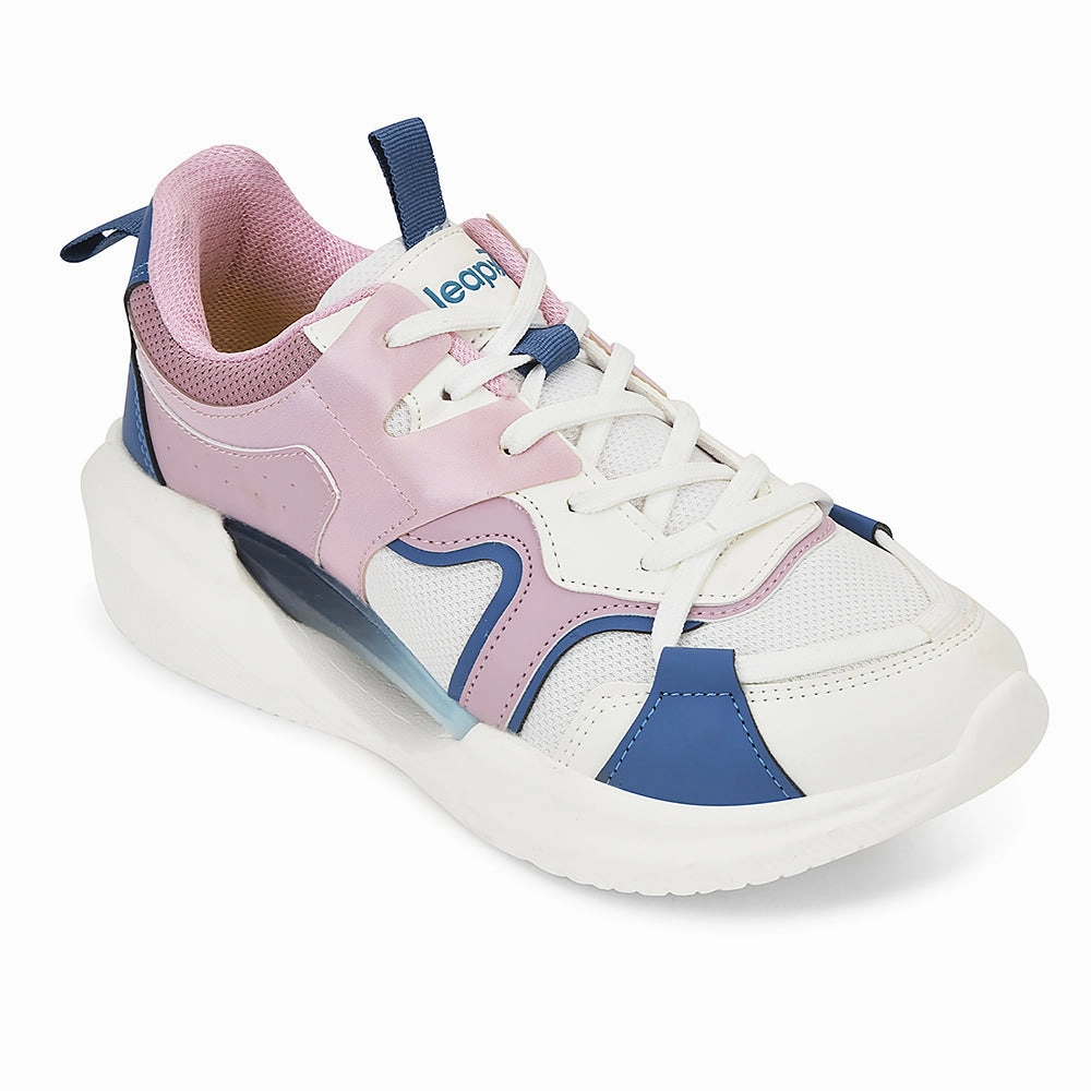 Leap7x Purple Sports Lacing Running Shoes For Kids GAMEON-2EL By Liberty Cushioned Running Shoes