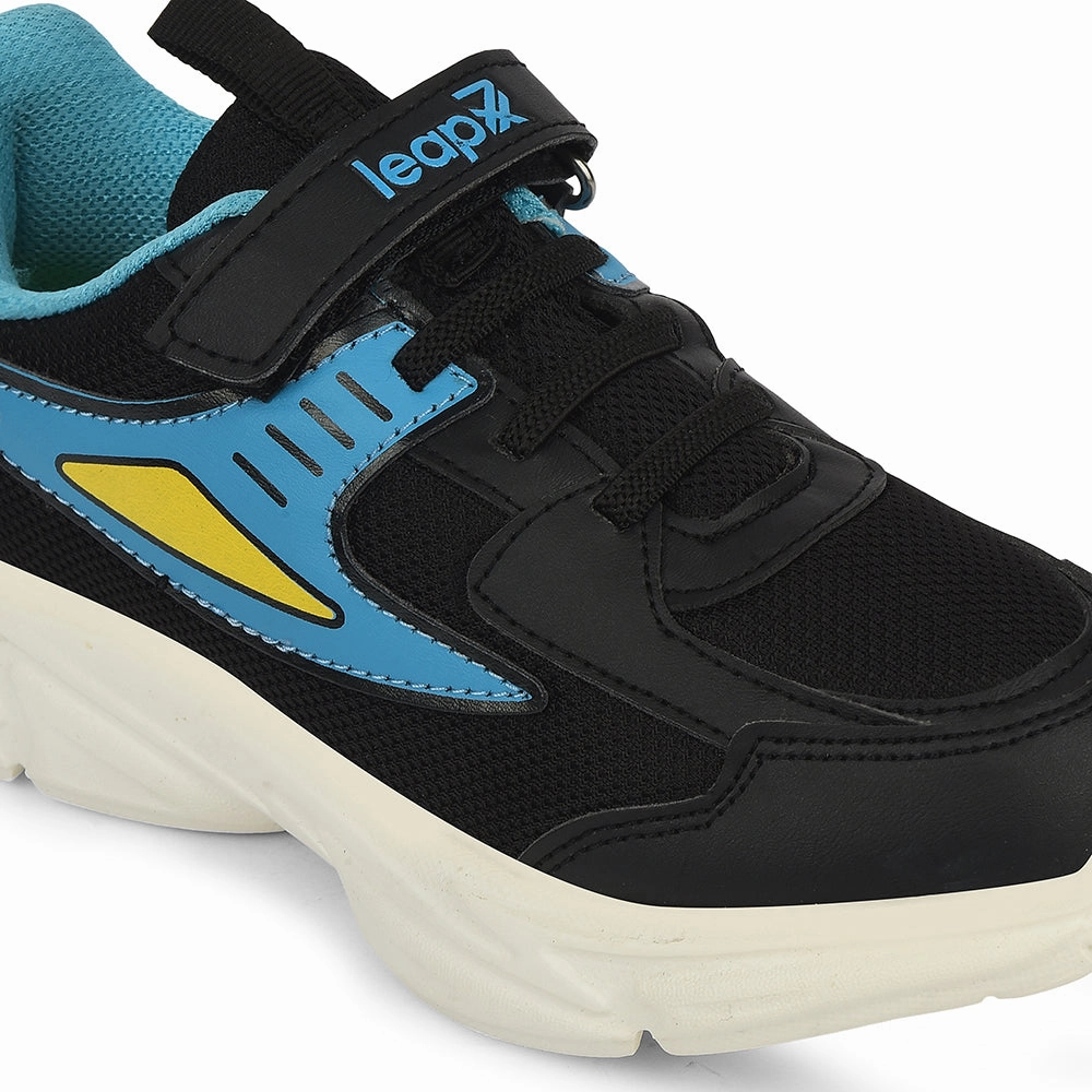 Shoes For Treadmill Walking Leap7x Black Sports Non Lacing Walking Shoes For Kids CLOUDY-5V By Liberty