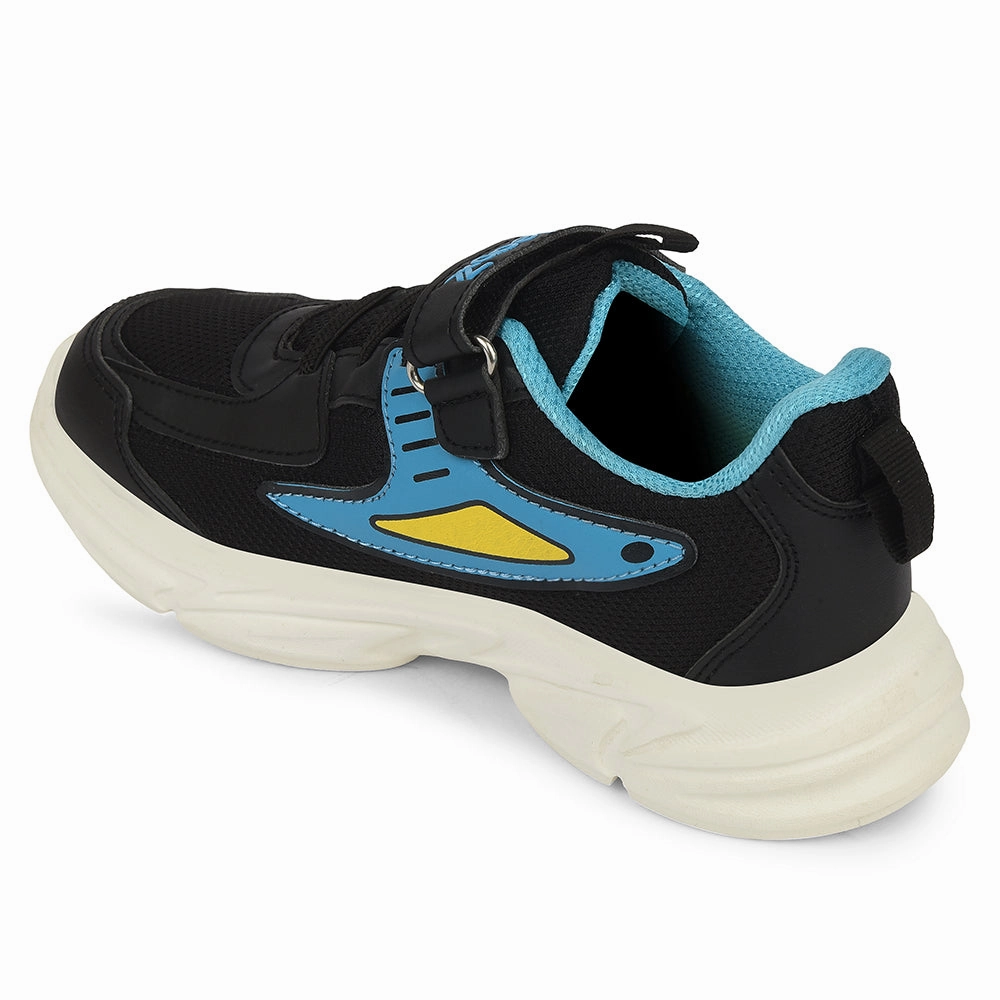 Walking Cradles Dress Shoes Leap7x Black Sports Non Lacing Walking Shoes For Kids CLOUDY-5V By Liberty