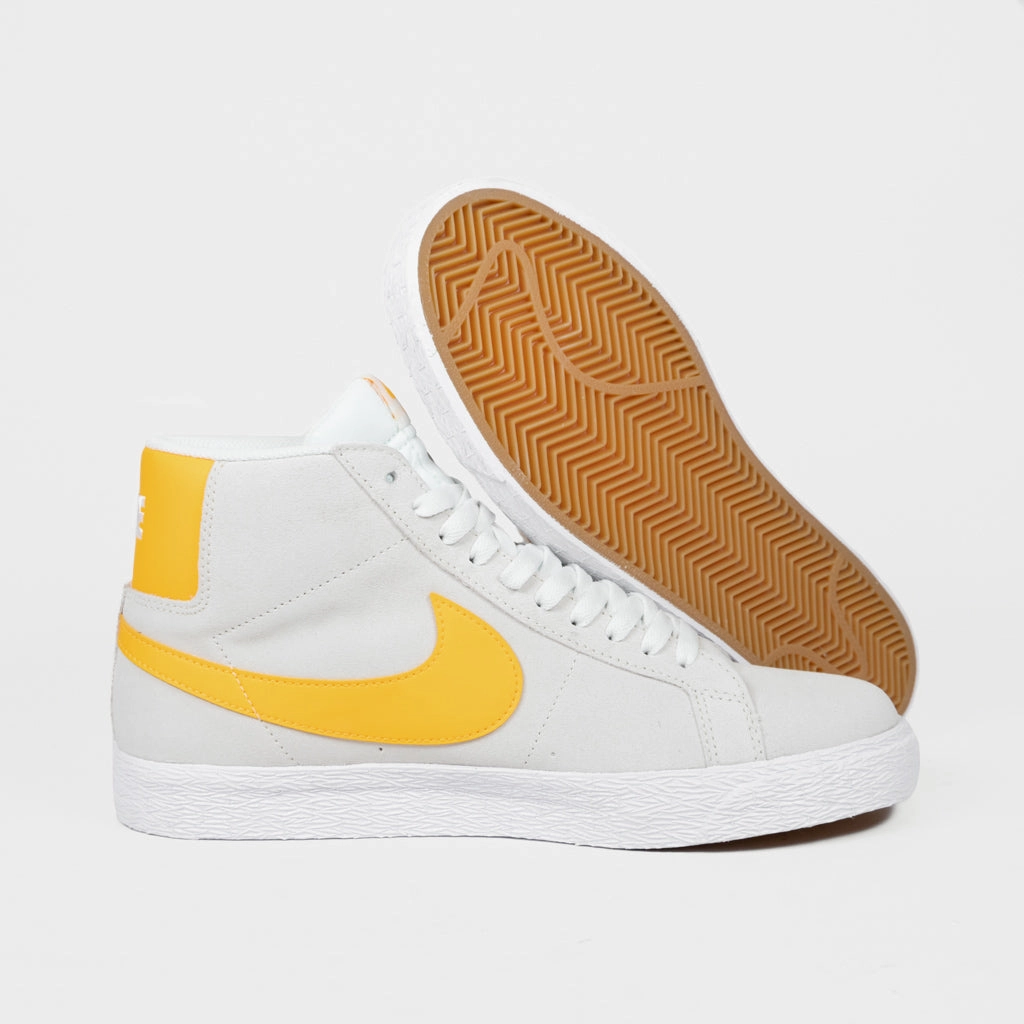 Nike SB - Blazer Mid Shoes - Summit White / Laser Yellow Nike Nurses Shoes