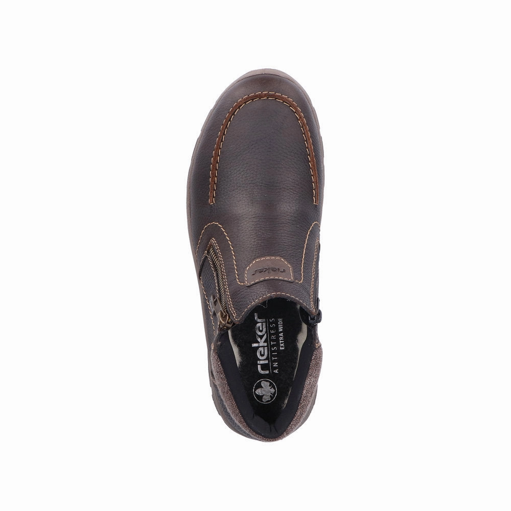 Rieker 03660-25 Mens Brown Leather Water Resistant Twin Zip Ankle Boots Best Horse Riding Boots