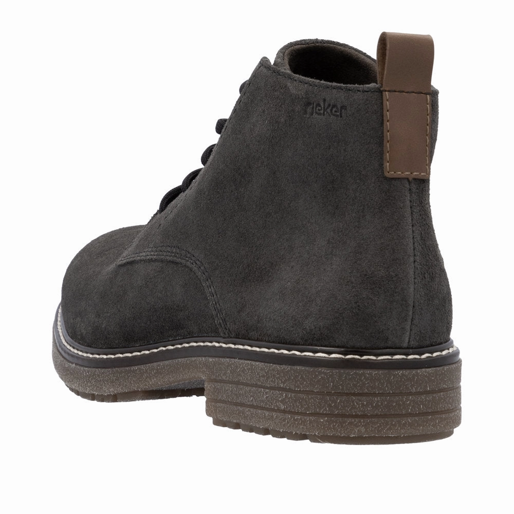 Ariat Steel Toe Boots Rieker 33106-45 Mens Grey Suede Zip & Lace Chukka Boots