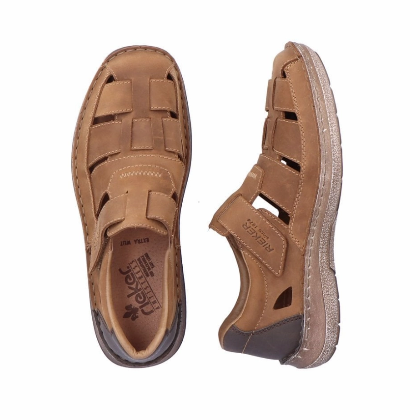 Rieker Mens Shoe 03078-25 Brown Oxford Metallic