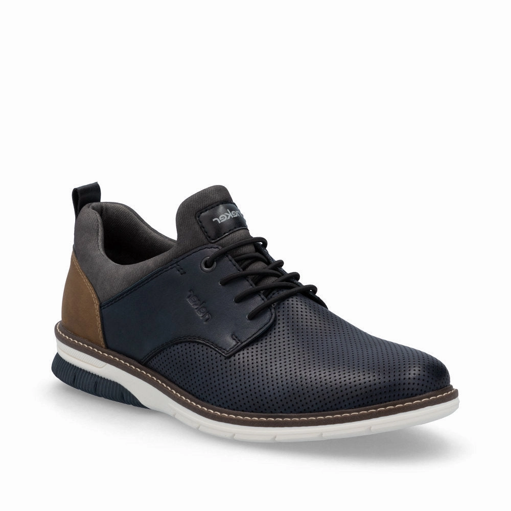 Rieker Mens Shoe 14450-15 Navy Oxblood Oxfords