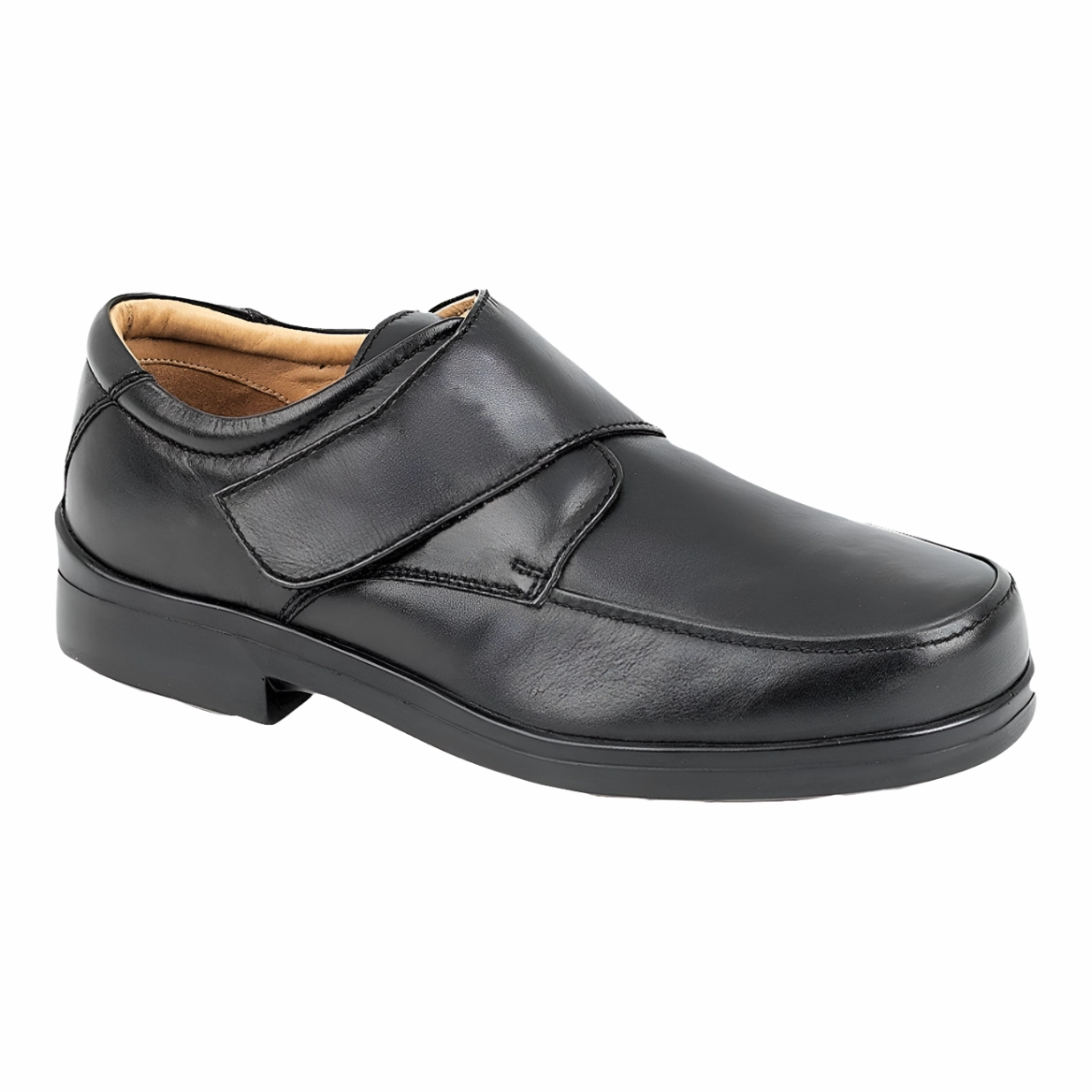 Roamers Mens Shoe M404A  Black Calipa Cap-toe Oxfords