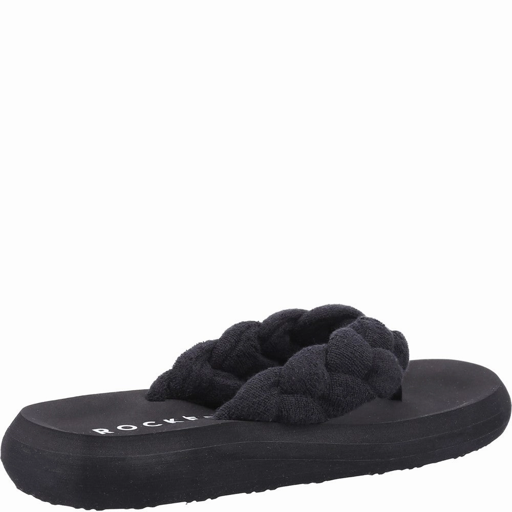 Comfortable Stylish Flip Flops Rocket Dog Sunset Braid Terry Cloth Casual Slip On Sandal