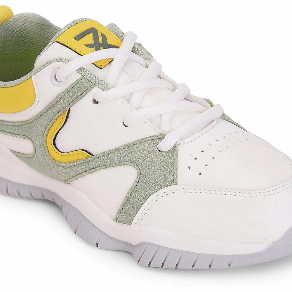 Trail Running Shoes With Ankle Support Leap7x Green Sports Lacing Running Shoes For Kids CANON-2E By Liberty