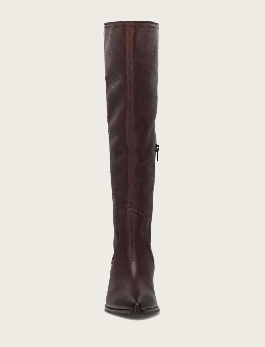 Knee High Boots Solid Heel Sadie Softy Tall Wide Calf