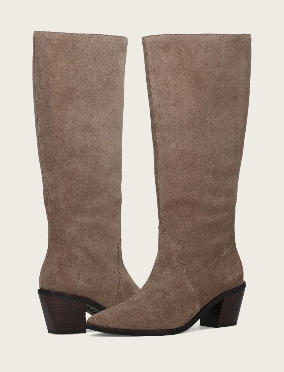 Wide Calf Wedge Boots Knee High Sara Slouchy