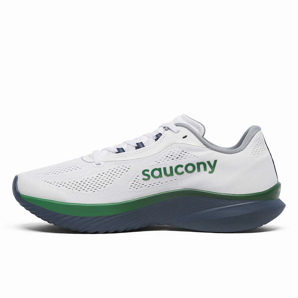 Leather Derby Shoes With Chunky Rubber Outsole Saucony Mens Kinvara 15 - White/Navy (S20967-230)