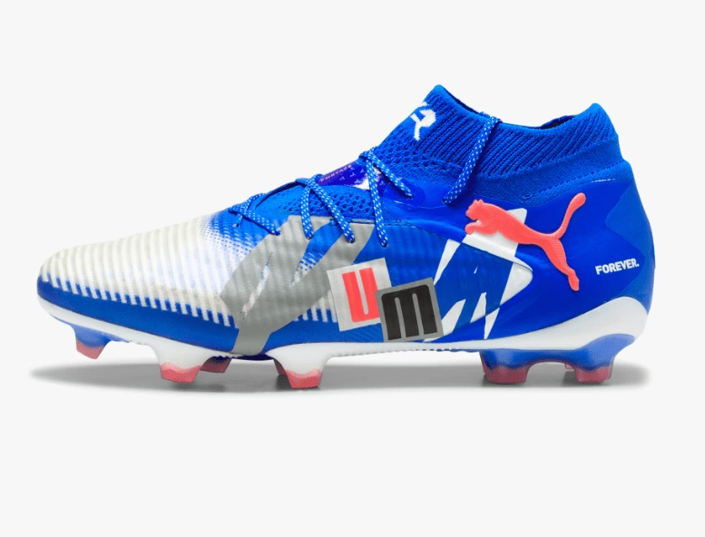 Used Soccer Cleats PUMA Future 8 Ultimate Forever FG Firm Ground White/Blue