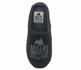 Slippers For Microwave SHELBY Mens Peaky Blinders Mules Slippers in Grey