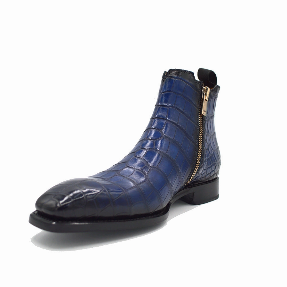 Bex Faux Fur-lined Platform Chelsea Boots Sheriff Collection Royal Blue Alligator Boot 2375-2009