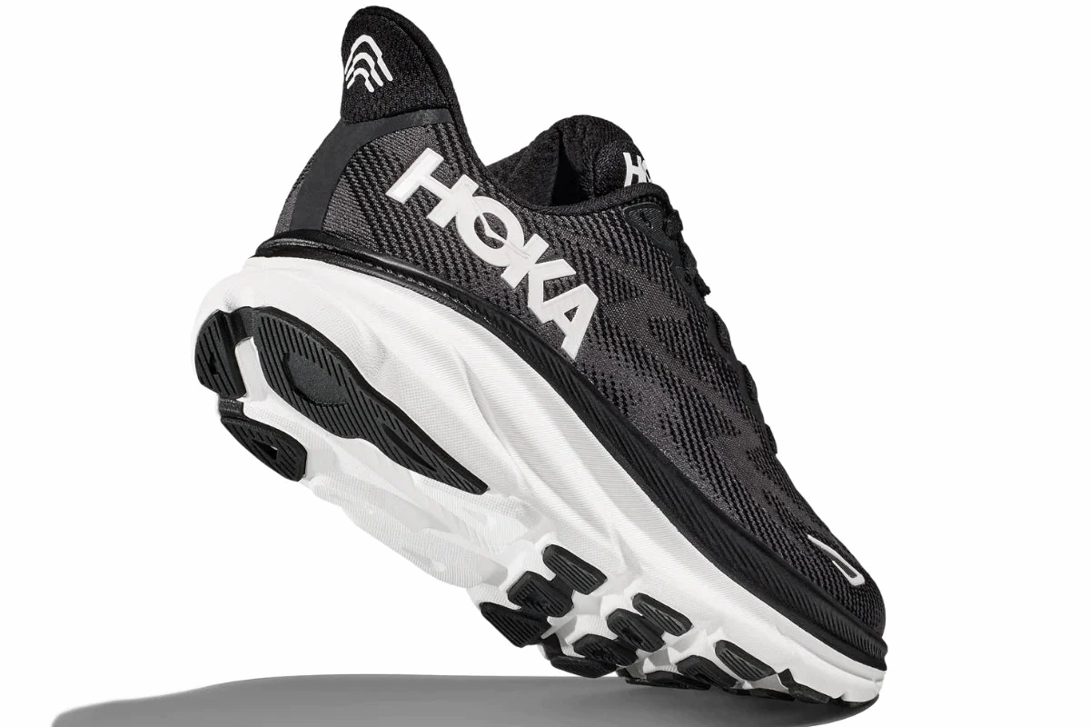 Shoe Lift For Walking Boot Shoe Walking Hoka Mens Clifton 9 Wide - Black/White (1132210-BWHT)
