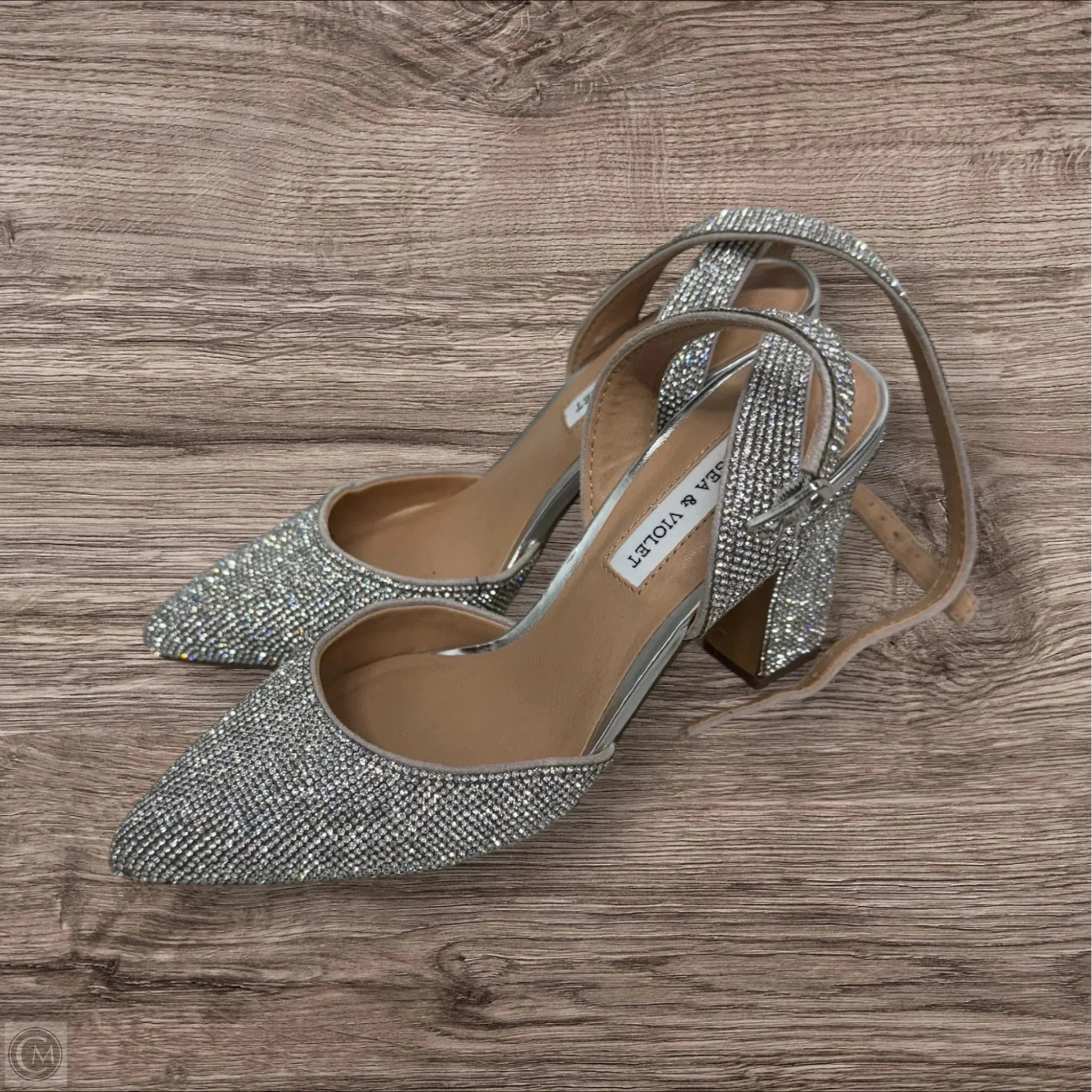 Chelsea Boots Italian Shoes Heels Block By Chelsea And Violet In Silver, Size: 5.5