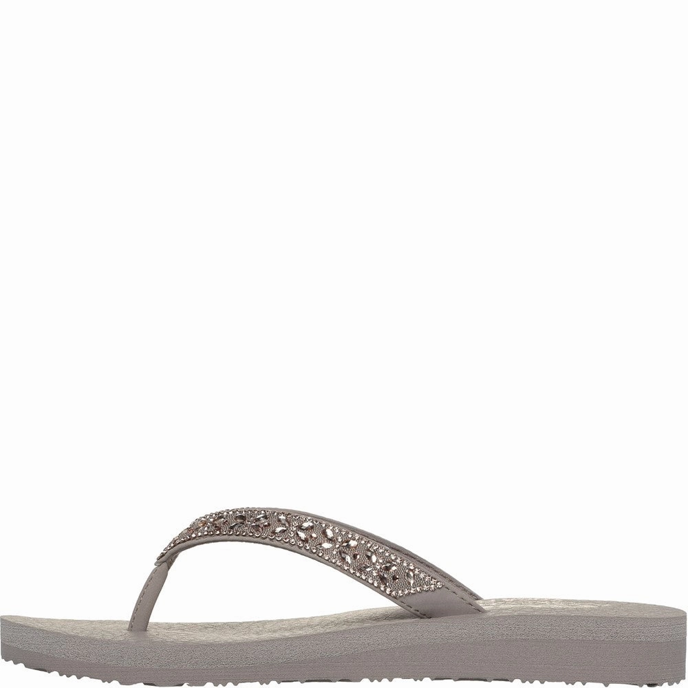 White Brazil Flip Flops Skechers Meditation - Butterfly Garden Sandal