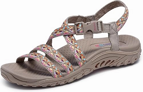 Skechers Women's Reggae-Dream Weaver Sport Sandal Thick Flip Flops