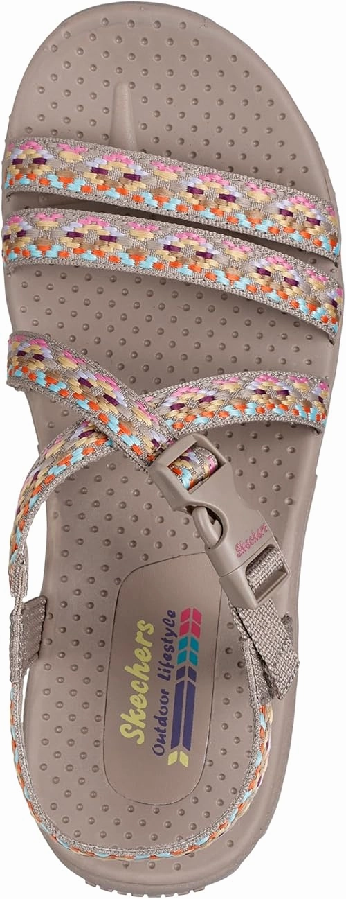 Skechers Women's Reggae-Dream Weaver Sport Sandal Thong Platform Flip Flops