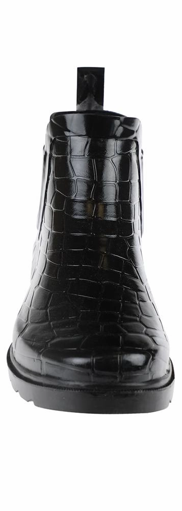 Aztec Rain Boots Ladies Shiny Croco Embossed Short Rain Boot