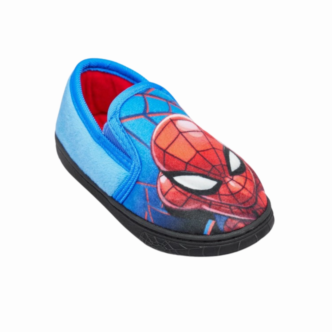 William Lamb Boys Slipper Spiderman Ercus Blue Beaded Slippers