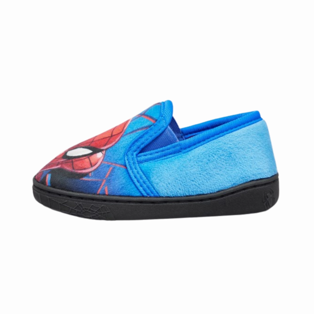 William Lamb Boys Slipper Spiderman Ercus Blue Slippers With Wedge Heel